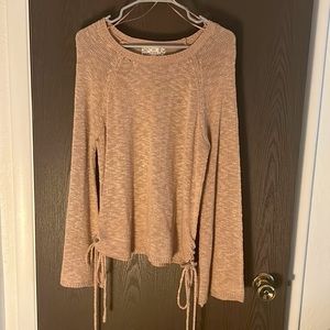 Pink Knitted Batwing Sweater